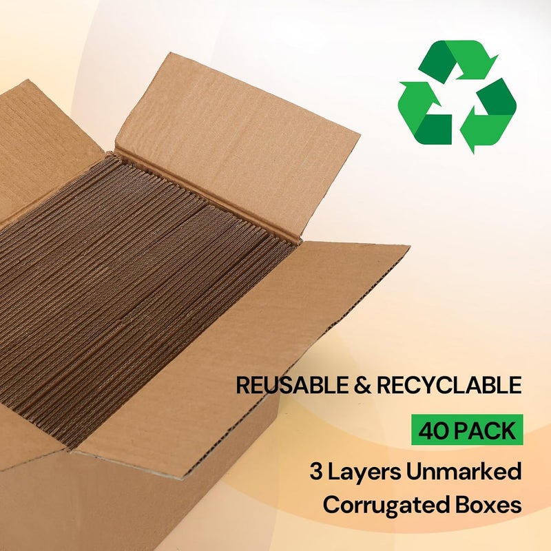 ZBEIVAN Shipping Boxes Mailers 5x4x3 inches Corrugated Cardboard Small Packing Kraft Moving Mailing Box, Pack of 40 - Image 3
